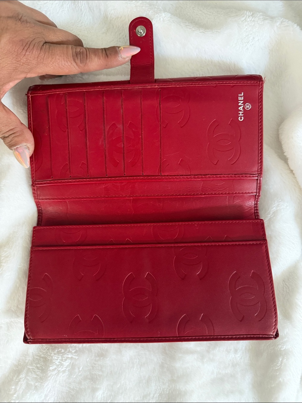 CHANEL Cambon Ligne Red Quilted Large CC Wallet - Picture 6 of 11